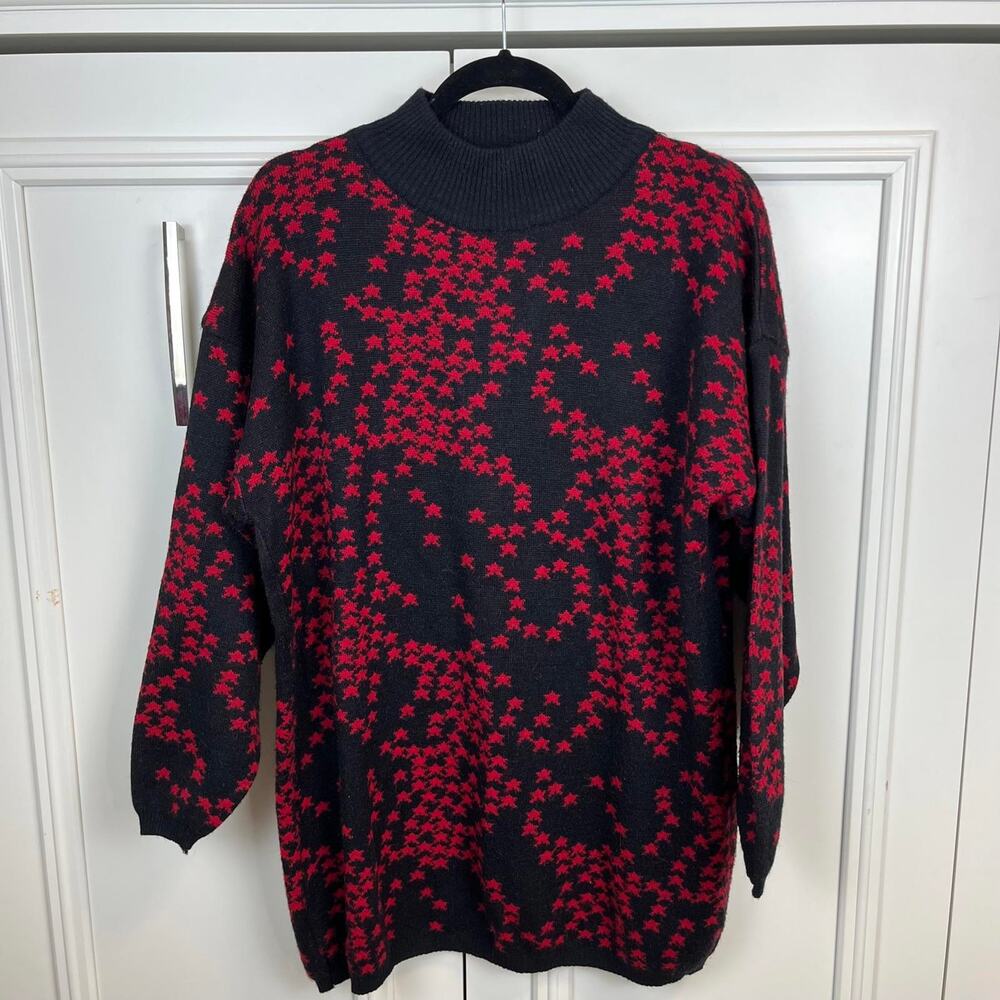 Oversized sweater 80s vintage extra long high collar